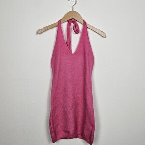 Princess Polly Blair Mini Dress Hot Pink Women's Size XS/S Knit Halter Dress